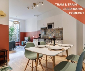 Cosy and Trendy 3 Bedrooms train station and tramway